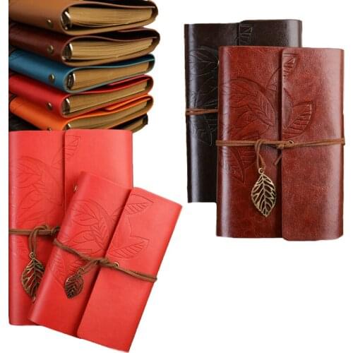A5A6 size retro notebook diary notepad PU leather spiral literature notebook paper replaceable diary school stationery gifts