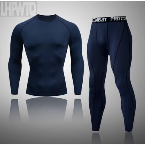 Brand Thermal Underwear Long Johns Set Mens Cycling Shirt Compression Long Sleeve Shirts Winter Thermal Underwea Set clothing