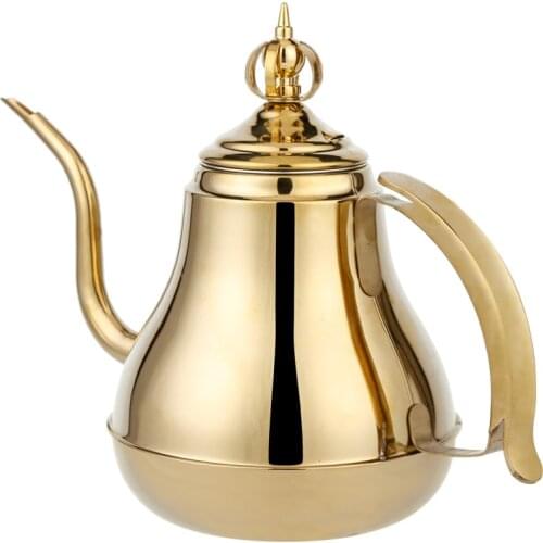 1.8L/1.2L Stainless Steel Teapot Golden Silver Pot With Filter Palace Tea Kettle Long Mouth Water Kettle