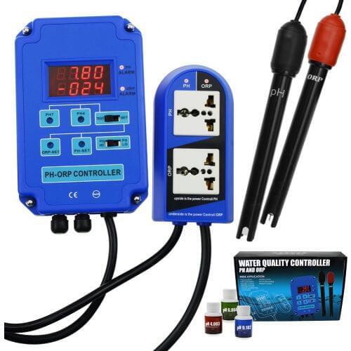 Digital pH ORP Redox 2 in 1 Controller Monitor w/ Output Power Relay Control Aquarium Hydroponics Plant Pool Spa 110V or 220V