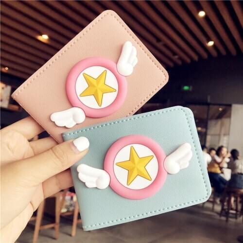 New Anime Card Captor Sakura PU Leather BUS ID Card Holder Cartoon Drivers License Bag Card Cover Fashion Cute Clutch Organizer
