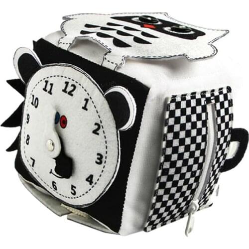 Baby Black White Geometric Rattles Mobiles Baby Teether Toys Block Newborn Hand BubyCube Infant Educational Learn Dice Toy