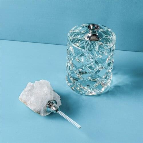 Sporadic 1pc Perfume Bottle With Natural Quartz Geode Smear Perfume Essential Oil Bottles Home Decor Agates Stones