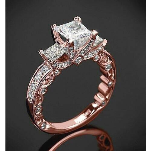 Hainon Square White Stone Anniversasry Rings for Women Vintage Jewelry Luxury Pave Crystal Ring Engagement Gift Ring Accessories