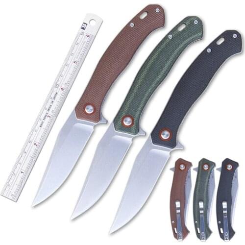 TUNAFIRE ball bearing Pocket Folding EDC knife D2 blade Hunting Tactical knife multifunctional Outdoor Camping tools