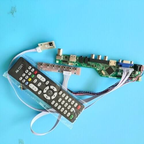 Kit for LTN140AT07 1366x768 VGA TV AV Screen Audio USB HDMI Panel Display Remote LVDS LED LCD 40pin Controller Doard Monitor 14"