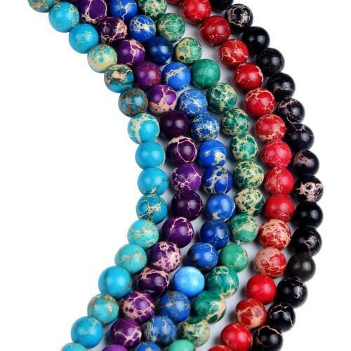 Emperor King Stone Green Aqua Beads For DIY Natural Stone Bead Bracelets Jewelry Beads Material