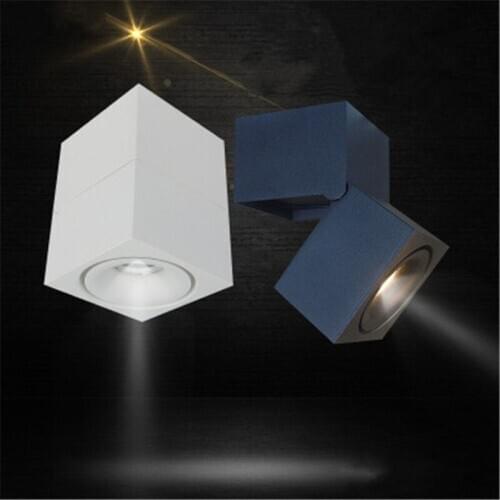 Square Led downlight Surface mounted 3W/7W/12W/15W AC85-265V Adjustable 90 degrees Spot light led lamp LED Ceiling Lamp