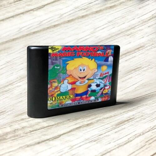 Markos Magic Football - EUR Label Flashkit MD Electroless Gold PCB Card for Sega Genesis Megadrive Video Game Console