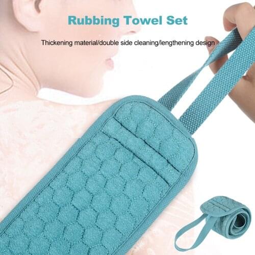Bath Towel Gloves Set Long Strip Double-sided Pull Back Strip Adult Rub Back Bath Towel Bath Supplies Ceaning Supplies 2020NEW