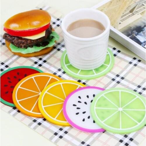 New Creative Coaster Fruit Shape Silicone Cup Pad Non Slip Bowl Mat Heat Insulation Cup Pad Coaster Hot Drink Holder Table Decor