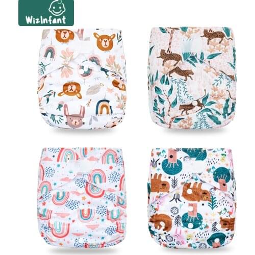 WizInfant Washable Big Size XL Cloth Diaper Eco-Friendly Adjustable Reusable Cloth Diapers Cover Fit 2-5 Years Baby Nappy