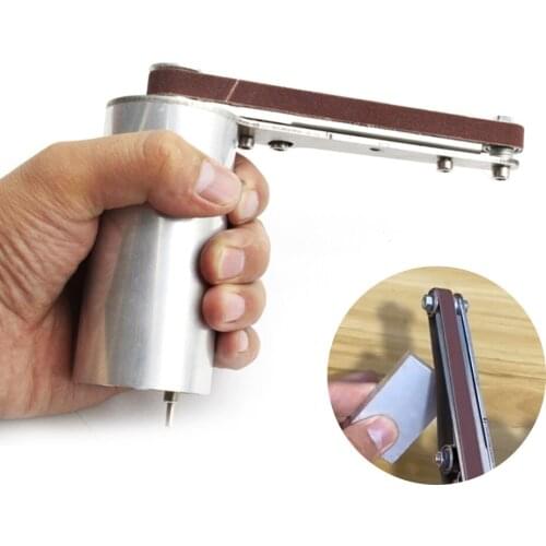 24V 90W Mini Handheld Electric Polisher Stainless Steel Polisher Belt Sander for Plastic Aluminium Iron Steel Polishing