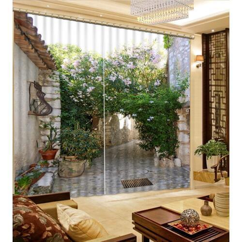 Custom 3d curtains Flower garden 3d curtain living room window curtain blackout curtains for the bedroom kitchen short