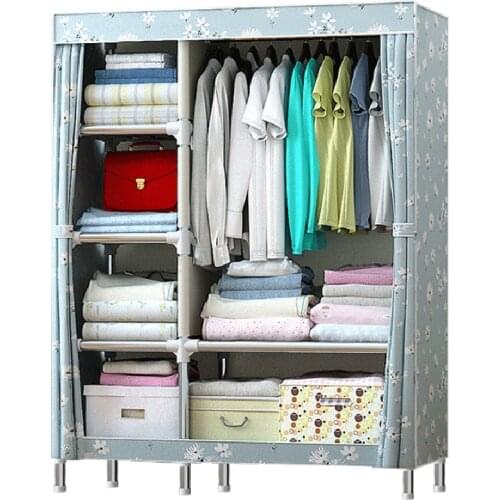 Simple wardrobe household bedroom cloth art assembly cloth wardrobe strong and durable steel pipe wardrobe