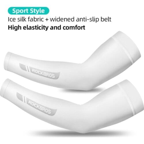 ROCKBROS Summer Sports Safety Gear Ice Fabric Runnling Camping Arm Warmers Basketball Sleeve Running Arm Sleeve Cycling Sleeves