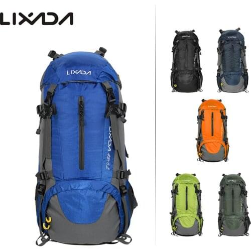 Lixada 50L Bicycle Sports Backpacks Bag Large Waterproof Travel Bags Rucksack Men Nylon Outdoor Camping Hiking Climbing Backpack