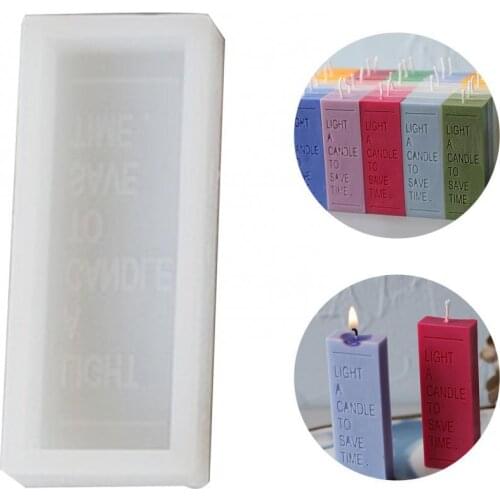DIY Epoxy Silicone Rectangle Alphabet Scented Candle Fondant Baking Mold Tool Crafts handmade Long candle gold bar plaster mold