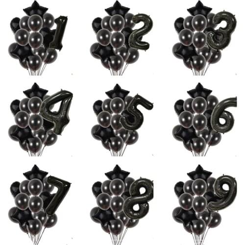 15pcs40inch digital aluminum foil mixed gold balloon 18 inch stars children birthday party decoration Christmas party supplies