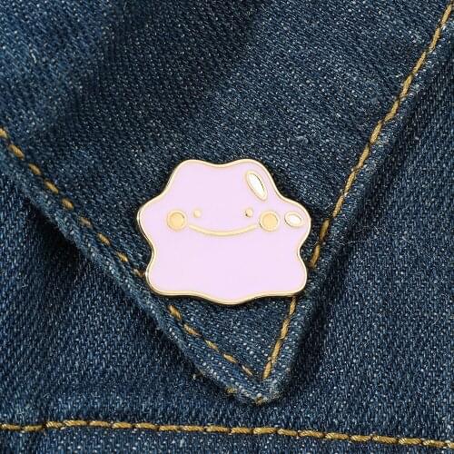 Cute Smiling Cloud Elf Brooch Cartoon Pink Enamel Metal Badge Pin Denim Backpack Lapel Pins Accessories Jewelry Gift for Friends