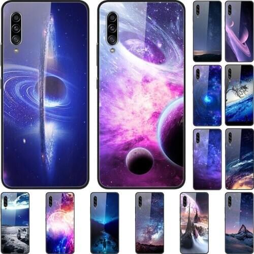 Glass Case For Samsung Galaxy A90 5G Tempered Glass Phone Case Phone Cover Phone Shell Star Sky Series