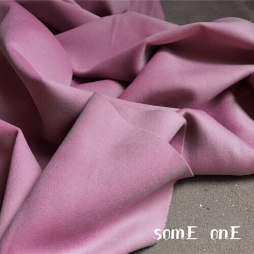 Sheeps Wool Fabric Pink Double-Face 98% wool Keep Warm DIY Autumn Winter Jacket Overcoat Outwear Designer Fabric 800g/meter