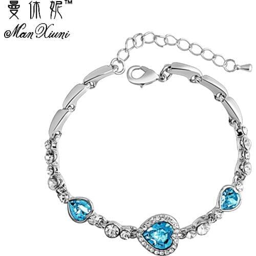 Top Quality Multicolour Exquisite ball Water Drop Silver Color Bracelet Austrian Crystals Wholesale