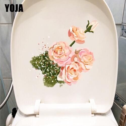 YOJA 21.5*20.9CM Beautiful Blooming Flower Living Room Decor Wall Decal Bathroom Toilet Sticker T1-0770