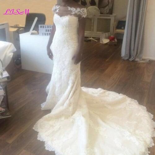 Sweetheart Mermaid Wedding Dress Lace Appliques Lace Bridal Gowns Romantic Long Wedding Dresses with Jacket