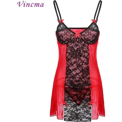 S M L XL XXL 3XL 5XL 6XL Black and Red Patchwork Deep V Plus Size Lingerie Women Hot Sexy Underwear Lenceria Erotica Dress