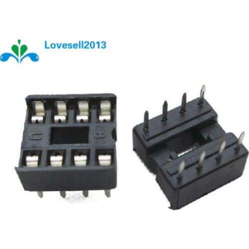 100PCS 8-Pin 8pins DIL DIP IC Socket PCB Mount Connector NEW L8