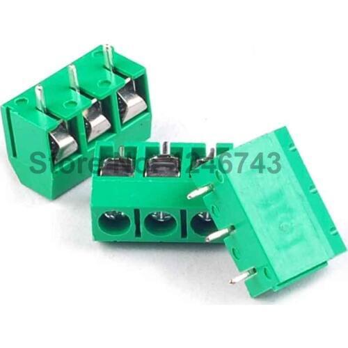 20PCS 3 Pin 5mm Pitch PCB Mount Screw Terminal Block AC 250V 8A