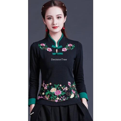 2021 vintage chiffon blouse women shirt chinese style clothing cheongsam top qipao shirt traditional chinese clothing for women