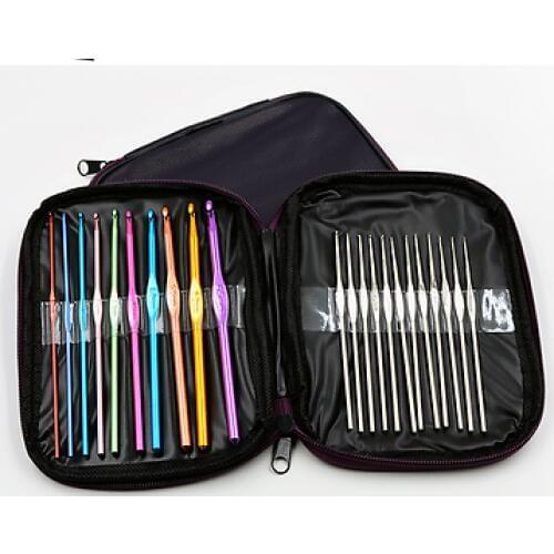 22pcs Single-head Al Woolen Yarn Weave Crochet Hooks Set Knitting Knit Needle