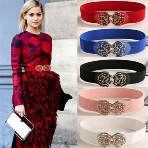 5 Colors Womens Fashion Elastic Stretchy Retro Wide Waist Cinch Belt Dress Waistband Accessories
