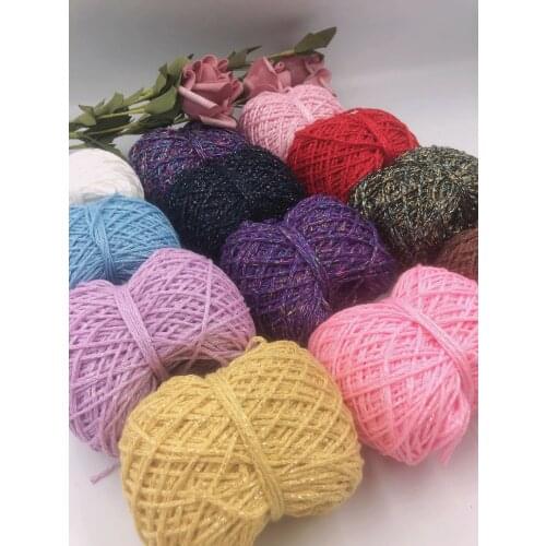 50g Gold Silver Silk Cotton Merino Yarn Worsted Natural Wool Yarn for Knitting Sweater Blanket Crochet Yarn Melange knit thread