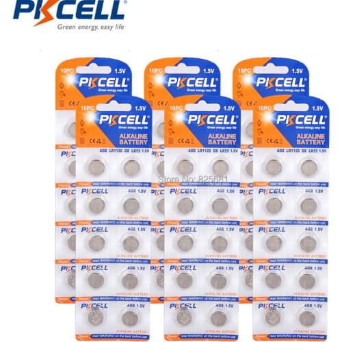 60Pcs 6cards AG8 LR55 191 L1120 1.5V Alkaline Button cell battery 45mAh Batteries For Watches Toys