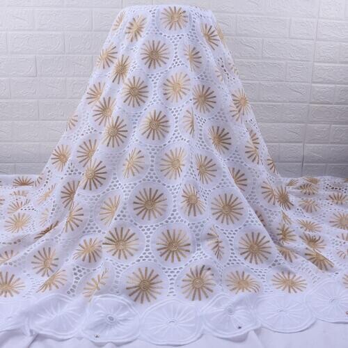 Zhenguiru African Lace Fabric Embroidey Flower Nigerian Punched Cotton Lace For Daily Wear Swiss Voile Lace In Switzerland A1807