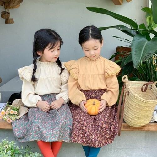 Girls spring autumn fashion lace patchwork sleeveless cotton blouses 2-7 years baby girl loose soft causal Tops