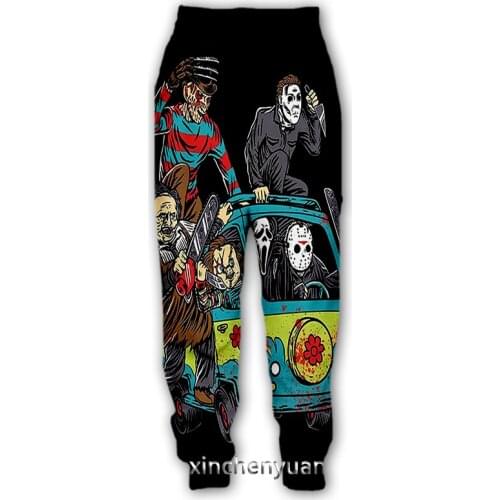 Xinchenyuan New Men/Women Halloween Horror Characters 3D Printed Casual Pants Fashion Streetwear Men Sporting Long Trousers F58