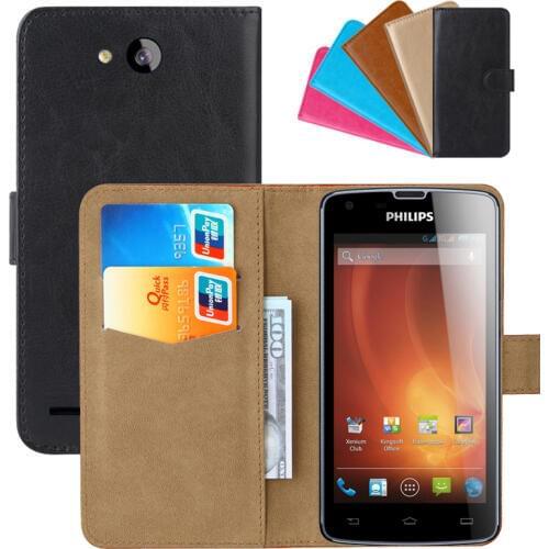 Luxury Wallet Case For Philips Xenium W8510 PU Leather Retro Flip Cover Magnetic Fashion Cases Strap