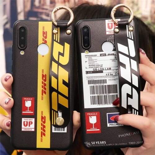DHL Express Wrist Strap TPU Case For Huawei P30 P20 Pro P40 Lite E Y6 Y7 P Smart 2019 Honor 9A 8A 10i 20i 9X 8X 10 20 Lite Cover