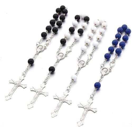 Fashion Decade Rosary with Acrylic Bead, 4 Colors Watermelon Bead Inside Small White Bead
