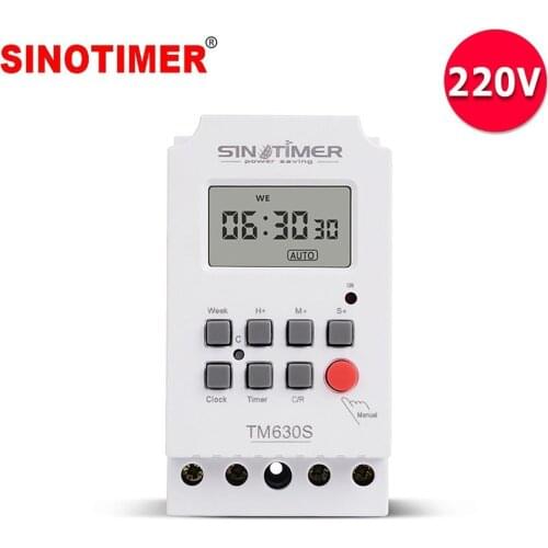 SINOTIMER TM630S Heavy Load 7 Days Lighting Electronic Digital Weekly Timer With 2 Second Interval And Direct Output Power