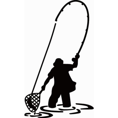 Dawasaru Fly Fishing Fisherman Car Sticker Waterproof Decal Laptop Suitcase Truck Motorcycle Auto Accessories PVC,16cm*9cm