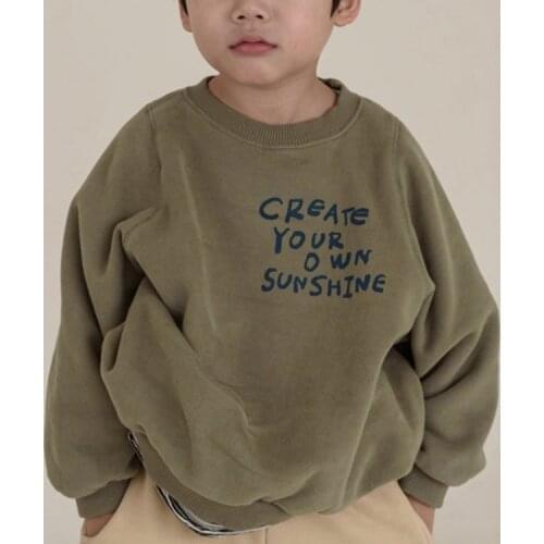 Childrens Korean winter clothing new T loose casual print letter long-sleeved baby sweater jacket