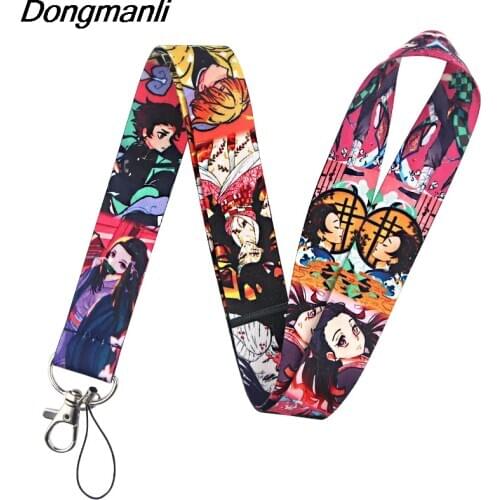 DZ584 Demon Slayer Kimetsu No Yaiba Blade of Ghost Anime Lanyard Keychain Cosplay Girl