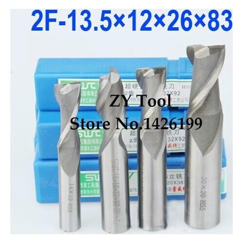 5pcs/set 13.5MM 2 Flute HSS&Aluminium endmill milling cutter CNC Bit Milling Machine tools Cutting tools.Lathe Tool,router bit