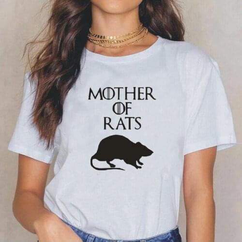 Harajuku Tee Shirt Femme Summer Funny Mother of Rats T Shirt Women Tops Casual Short Sleeve Cotton Plus Size Camiseta Mujer