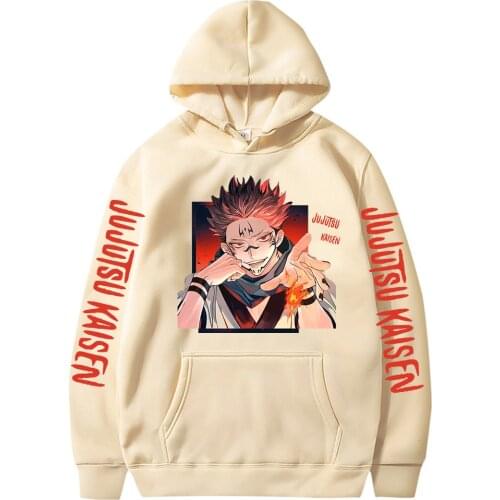 Jujutsu Kaisen Anime Harajuku Hoodies Gothic Cartoon Boy Graphics Ryomen Sukuna Men Women Winter Long Sleeve Hooded Sweatshirts